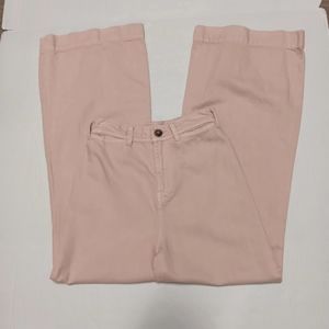 BCBGMaxAzria linen blend blush pink wide leg jeans, 24